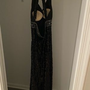 Black floor length prom dress